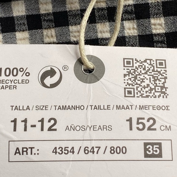 NWT. Zara Kids Gingham Textured Two-piece Bikini. Size 11-12. - Picture 4 of 7